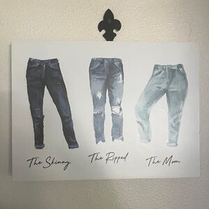 Denim Print Wall Art The Skinny, Ripped and‎ Mom Jeans 11x15”